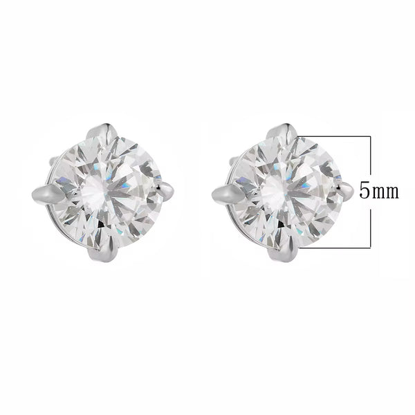 14k gold or Rhodium over sterling silver studs | CZ Zircon Stone in a claw setting