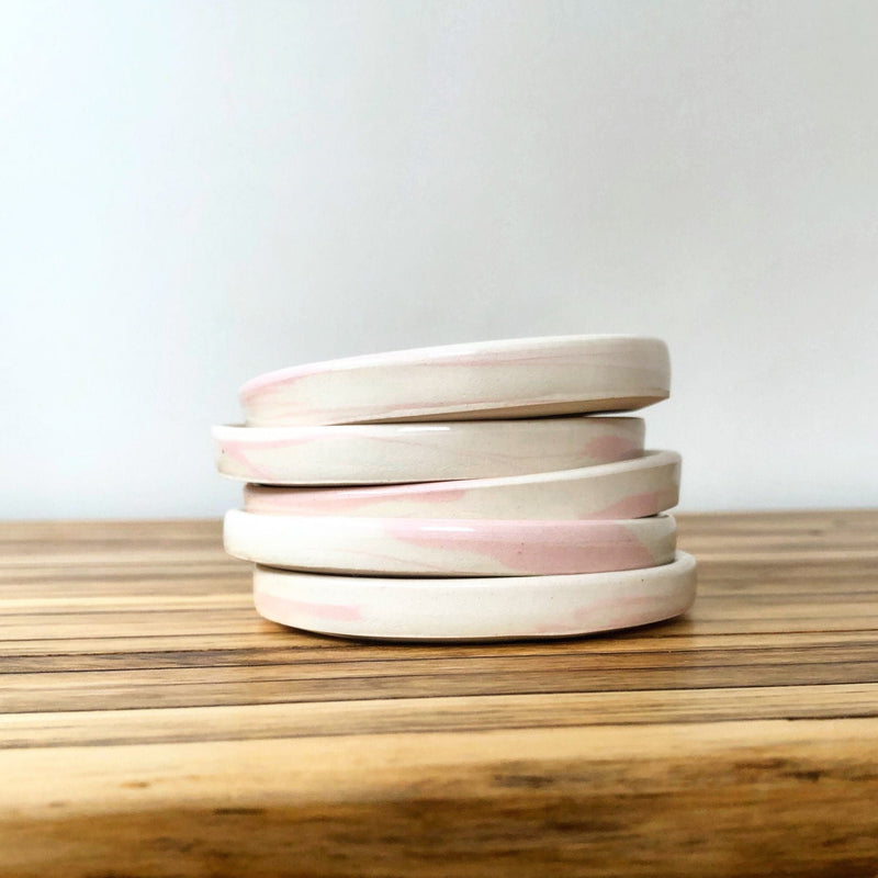 modern pink swirl pottery jewelry or trinket dish | valentine's day