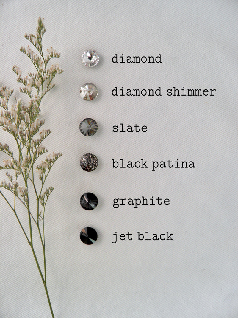 diamond crystal lever back or stud earrings | stainless steel | 12mm