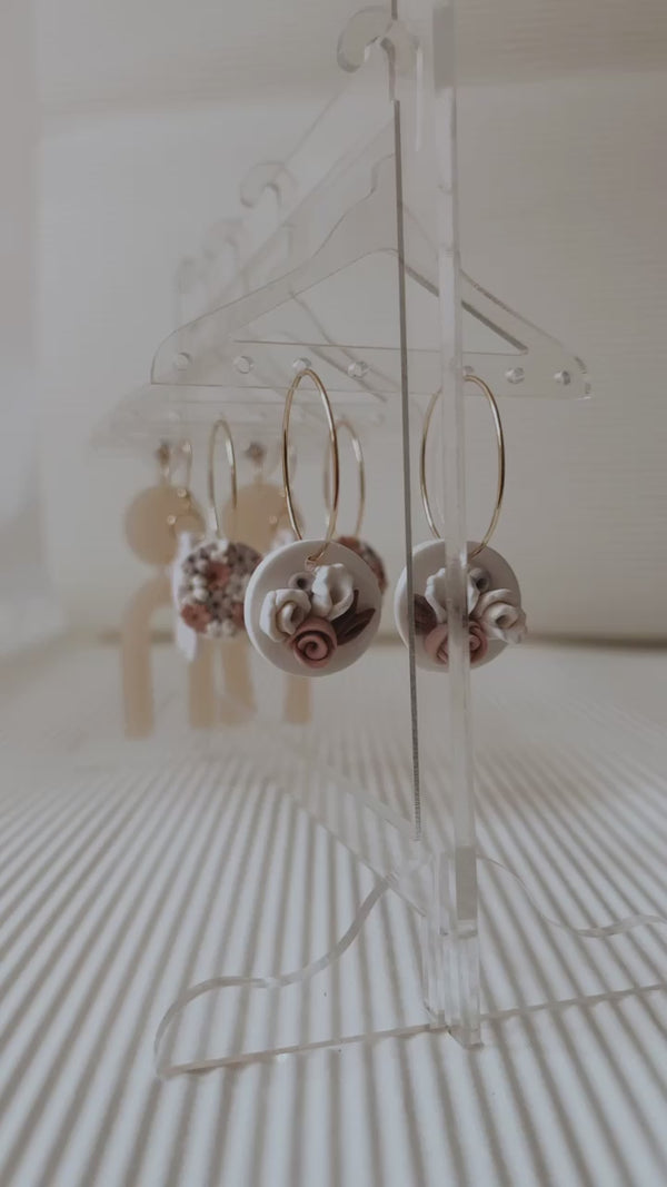 Floral hoop earrings by Something Handmade | 100% of proceeds support our maker workshop